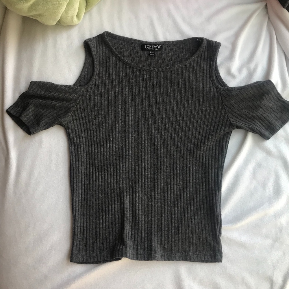 Top Shop grey cut out crop. GOOD CONDITION